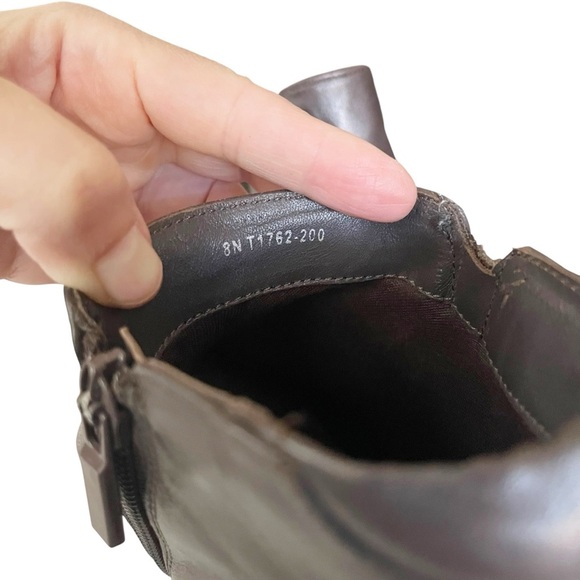 Trotters Major Booties Women's Size 8 Narrow Dark Brown Side Zip Leather Comfort - Picture 10 of 12